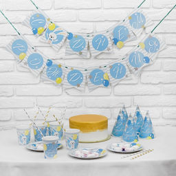 Одноразовая посуда «С днём рождения. 2 годика», 6 тарелок, 6 стаканов, 6 колпаков, 1 гирлянда