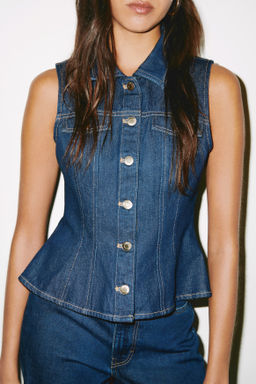 Chaleco denim con peplum - H&m фото 4