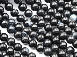 Бусины из агата глазкового шарик 10мм, 37см, 38 бусин Радуга камня