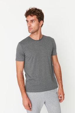 Trendyolmilla Man Antrasit Melanj-Siyah Basic 2li Paket Slim/Dar Kesim Bisiklet Yaka T-Shirt TMNSS19BO0074  фото 4