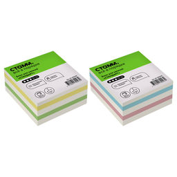 Блок для записей СТАММ "Стандарт" 9*9*4,5см, цветной + белый (Б3-995200) плотность 65-80г/м2