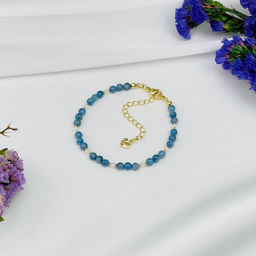 Браслет из Аквамарина и Лунного камня 18 см +