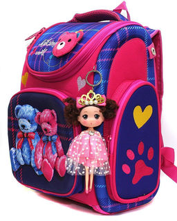 Школьный ранец Maksimm Мишки, с мешком для сменной обуви 30х20х40 - Buro фото 2