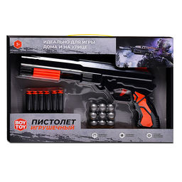 Пистолет "Стрелок" красный, в коробке