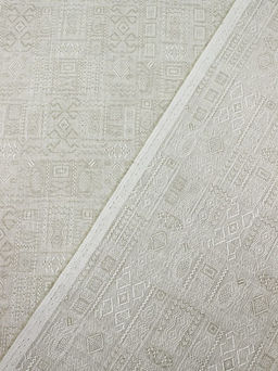 Полулен жаккард Египет цв.бежево-серый, ш.1.55м, лен-42%, хлопок-58%, 180гр/м.кв - Купава фото 2