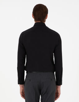 Siyah Slim Fit Uzun Kollu G_mlek