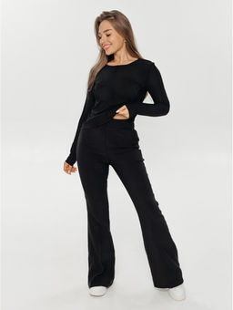 Лонгслив женский Эмма (черный) - Lovetex фото 2