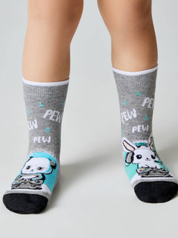 Цена за 2 пары Conte-kids Хлопковые носки "Веселые ножки" серый