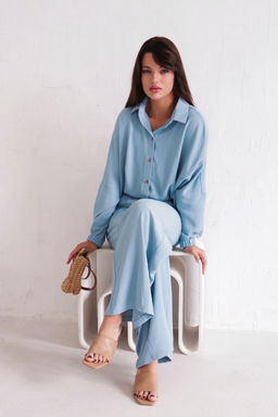 9650 Костюм в пижамном стиле голубой - Martichelli фото 26