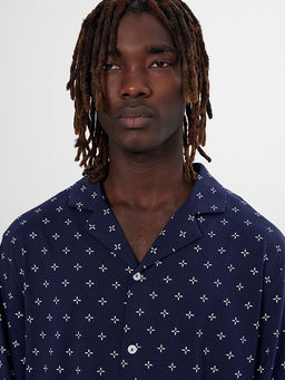 Комплект домашний мужской синий с узором