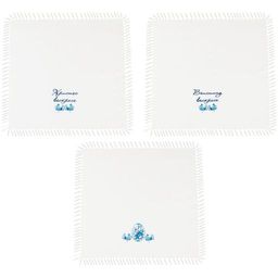 НАБОР САЛФЕТОК ПАСХАЛЬНАЯ КОРЗИНА, 40Х40, 3ШТ, БЕЛЫЙ, ВЫШИВКА, 100 - Lefard фото 2