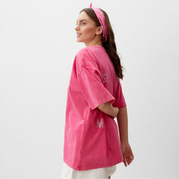 Футболка из вареного хлопка женская Mist Don&apos;t touch me, размер M, розовая