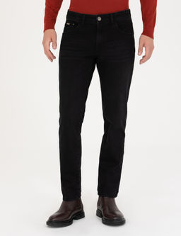Siyah Straight Fit Jean Pantolon