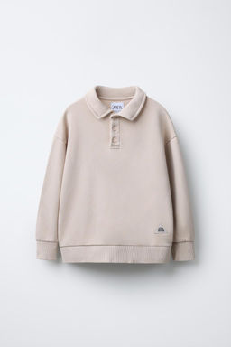 POLO SWEATSHIRT WITH LABEL - Zara фото 7