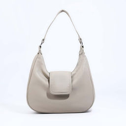 Сумка-мешок на молнии, наружный карман, длинный ремень, цвет серо-бежевый