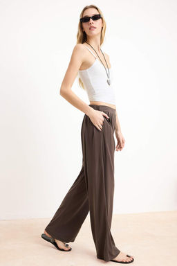 TRENDYOLMILLA Tas Pilili Wide Leg/Rahat Kesim Esnek Orme Pantolon TWOAW25PL00073  фото 7