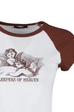 TRENDYOLMILLA Kahverengi %100 Pamuk Bask?l? Fitted/Vucuda Oturan Crop Bisiklet Yaka Orme T-Shirt TWOSS23TS00170 фото 6