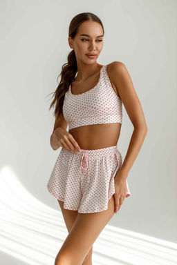 1402 ХЛОПКОВАЯ С СЕРДЕЧКАМИ ПИЖАМА