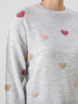 Bisiklet Yaka Desenli Kad?n Triko Kazak