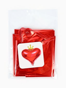 Воздушный шар фольгированный 18 Сердце с короной, набор 5 шт., красный - Страна карнавалия фото 4