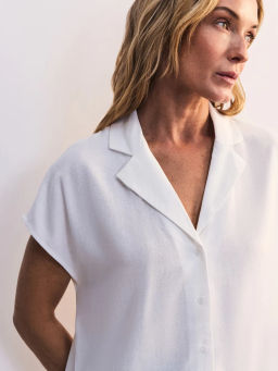 Льняная блуза с отложным воротником ZR2605012003-2 / Zarina