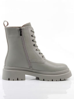 04-PAS70-3Z GRAY/GREEN Ботинки зимние женские (натуральная кожа, 100% шерсть)