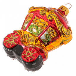 Елочная игрушка фигурка стеклянная Сказочная карета h10,5см, ручная художественная роспись, подарочная упаковка (Россия) - Домашняя мода фото 10