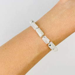 Браслет из Лунного камня с включением Турмалина 16 см +