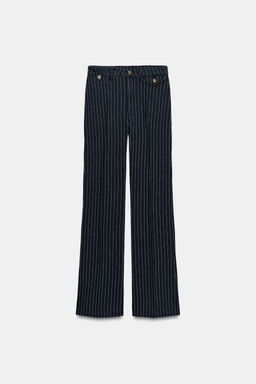 JEANS ZW COLLECTION FLARE TIRO ALTO RAYAS / Azul - Zara фото 6