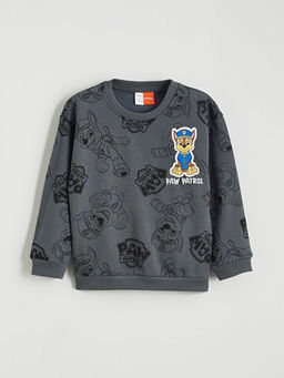 Bisiklet Yaka Paw Patrol Bask?l? Erkek ?ocuk Sweatshirt ve E?ofman Alt? 2li