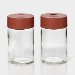 Набор для специй из стекла Доляна Коралл, 2 предмета: солонка, перечница 6,411 см