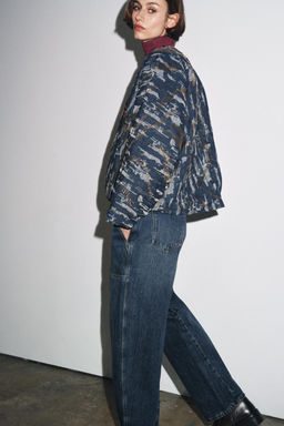 BEADED DENIM-EFFECT QUILTED KIMONO - Zara фото 9