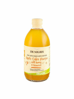 Уксус De Nigris яблочный с медом нефильтрованный Organic 500 мл, стекло, ИТАЛИЯ