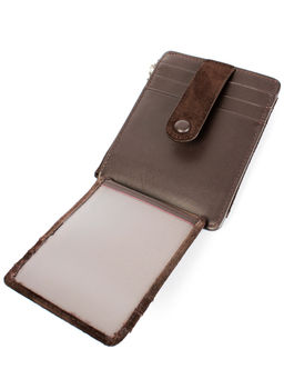 LACCOMA кредитница LA-6525-Z-темно-коричневый натуральная замша фото 5