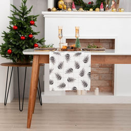 Дорожка на стол новогодняя Этель Merry Christmas 40×146 см, 100% хлопок, саржа 190 г/м², белая