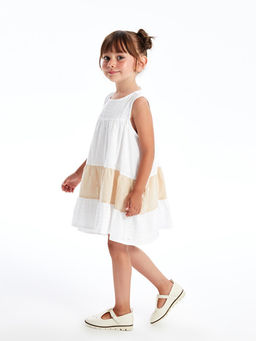 Bisiklet Yaka Kolsuz K?z Bebek Dantel Elbise