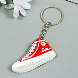 Цена за 12 шт. Брелок резина "Яркий кед с ромашкой" МИКС 5х3 см