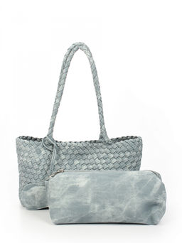 LACCOMA сумка СУ1056-винтаж синий эко кожа хлопок  фото 4