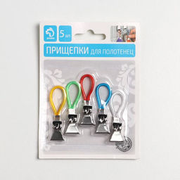 Цена за 3 шт. Прищепки универсальные с петелькой Доляна, 5 шт., 5×1×1.3 см