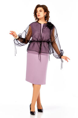 Костюм Olga Style С973 пудрово-розовый-черный