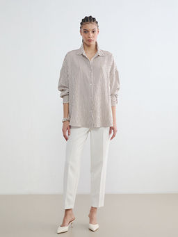 ?izgili Oversize Kad?n G?mlek