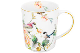 Кружка 360 мл 12*8,5*10,5 см "Певчие птички" NEW BONE CHINA