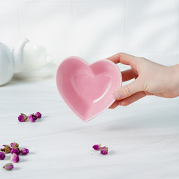 Салатник керамический Доляна «Сердце»,130 мл, 12.5×11.5 см, цвет розовый