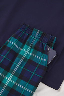 Lacivert Regular/Kesim Ekose/Kareli Kolu Patch Detayl? Cepli Orme Pijama Tak?m? TMNAW26PT00020 - Trendyolmilla фото 3