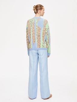 Джемпер с жаккардом леопард 421.070407/Голубой - Seven senses фото 5