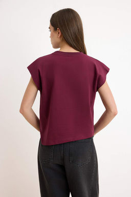 Ekru Duz Relaxed Bisiklet Yaka Dusuk Kol K?sa %100 Pamuk Orme T-Shirt TWOSS26TS00253 - Trendyolmilla фото 8