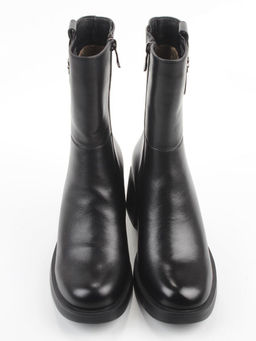 01-M43-5 BLACK Ботинки демисезонные женские (натуральная кожа, байка)