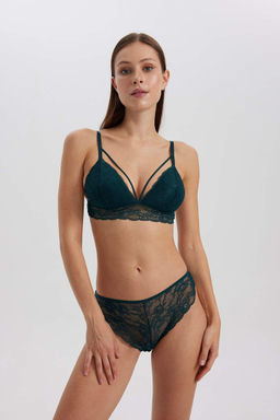 Бюстгальтер с треугольными чашками и кружевными подкладками Fall in Love - Defacto фото 2