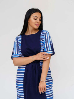 Платье женское, цвет синий белый