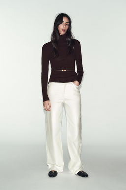 100% WOOL HIGH NECK JUMPER WITH BELT - Zara фото 8